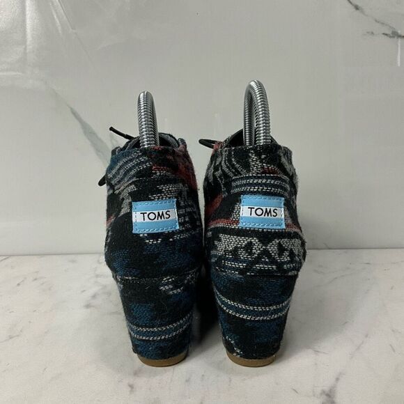 TOMS Aztec Print Wedge Heel Bootie - Picture 6 of 7